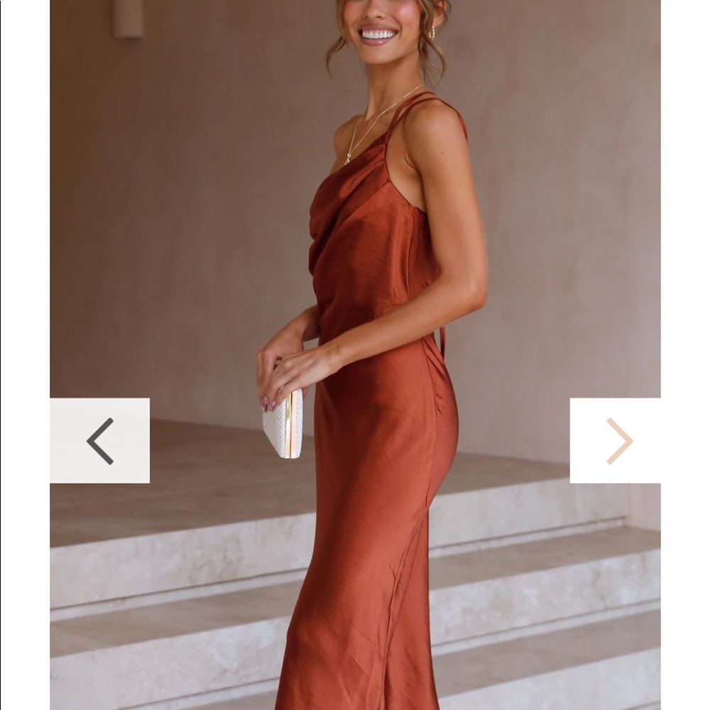 Billy J Josephina midi dress - rust